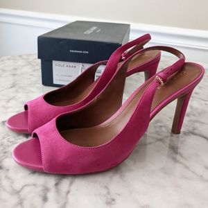 Cole Haan Juliana Slingback Heel, Suede Fuschia